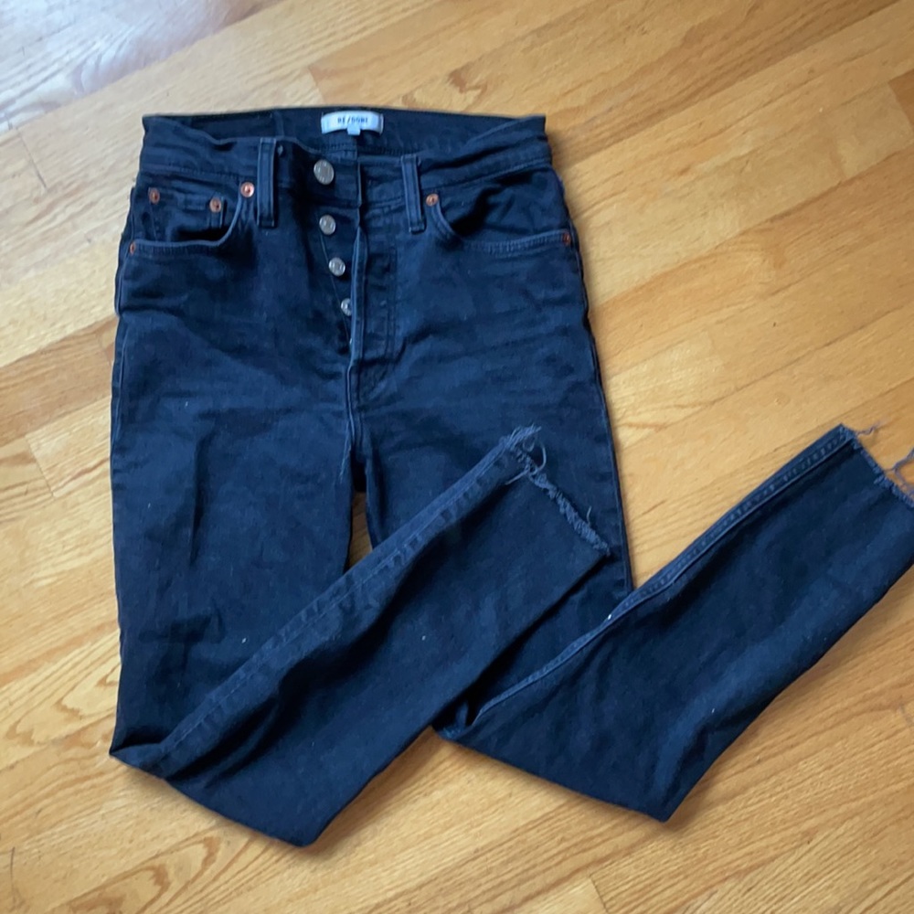 Re/Done black stretch skinny denim